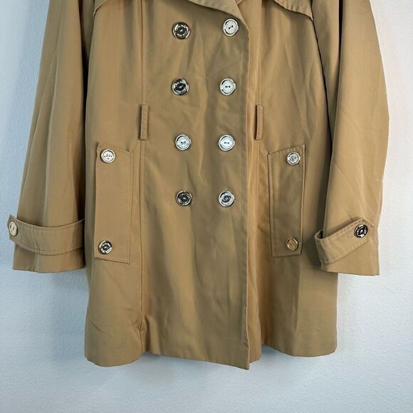 Calvin Klein Double Breasted Tan Car Coat Womens Large Outdoor Preppy Modern - Picture 4 of 10